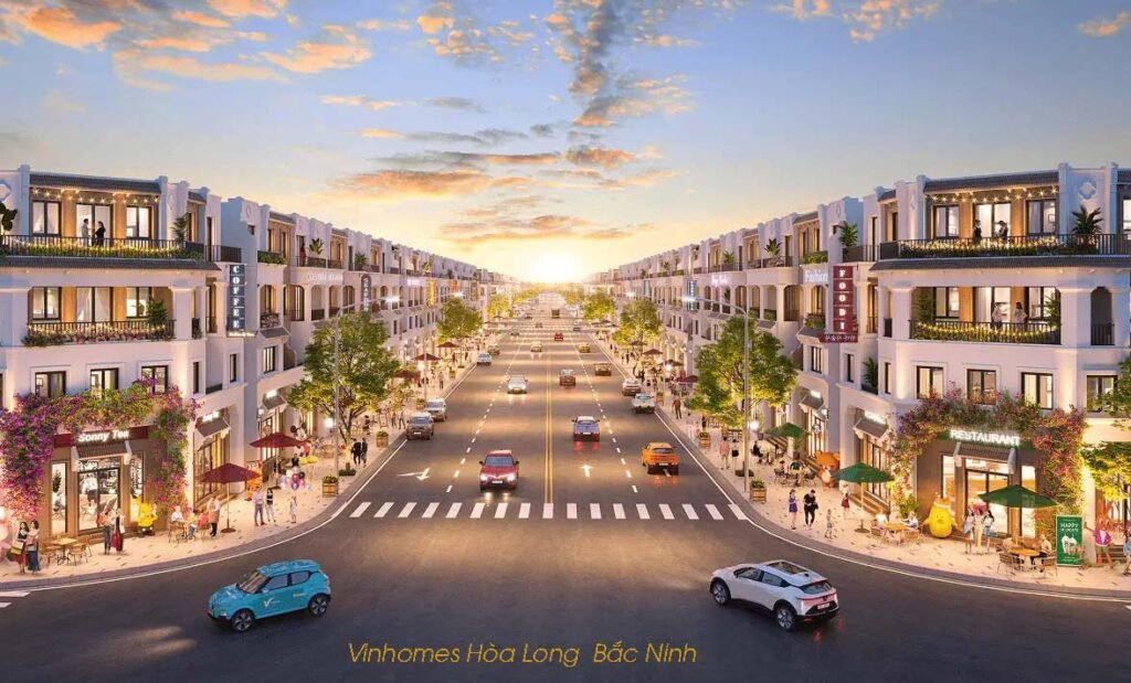 Phối cảnh Shophouse thương mại tại khu đô thị Vinhomes Hòa Long Bắc Ninh